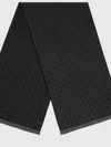 gg monogram jacquard wool scarf with fringed edges
