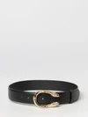 leather belt with logo buckle