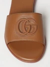 calfskin leather slides with embossed gg monogram