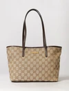 tribeca gg monogram jacquard fabric shoulder bag with double handles