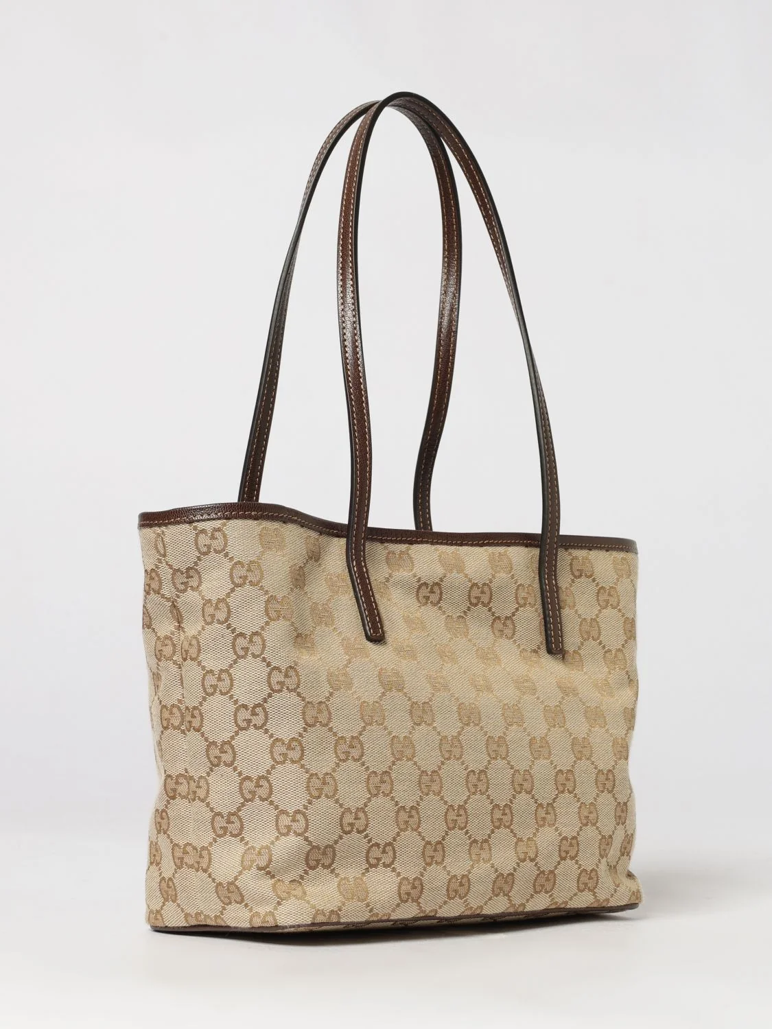 GUCCI OS tribeca gg monogram jacquard fabric shoulder bag with double handles