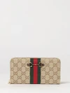 continental wallet with gg monogram, web stripe and horsebit detail
