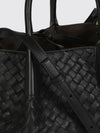small pinacoteca handbag in intrecciato calfskin leather