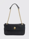madison shoulder bag in intrecciato leather with chain strap