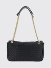 madison shoulder bag in intrecciato leather with chain strap