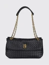 madison shoulder bag in intrecciato leather with chain strap