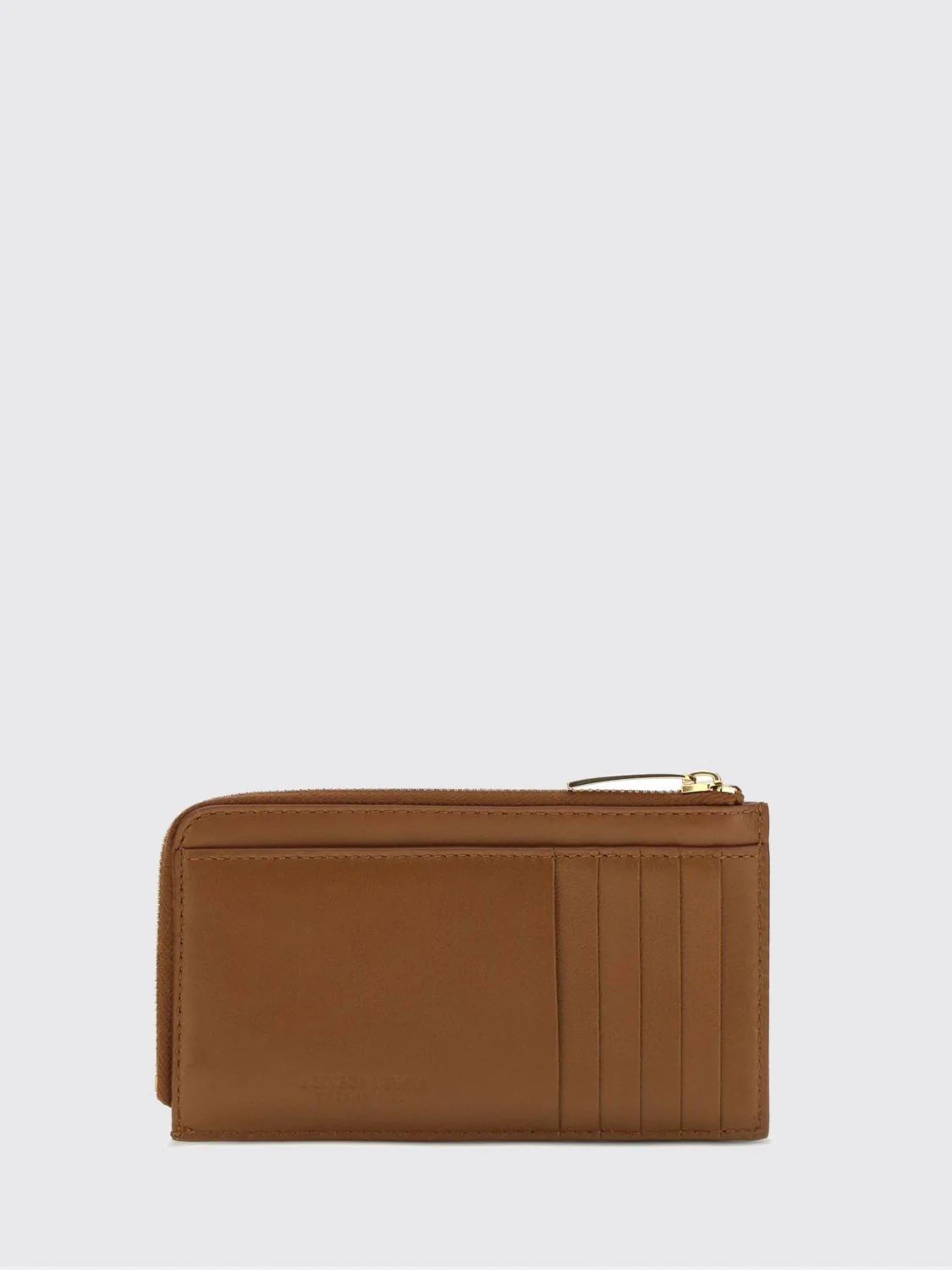 BOTTEGA VENETA OS zipped flat card holder in intrecciato lambskin leather
