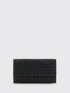 bifold zipped wallet in intrecciato lambskin leather
