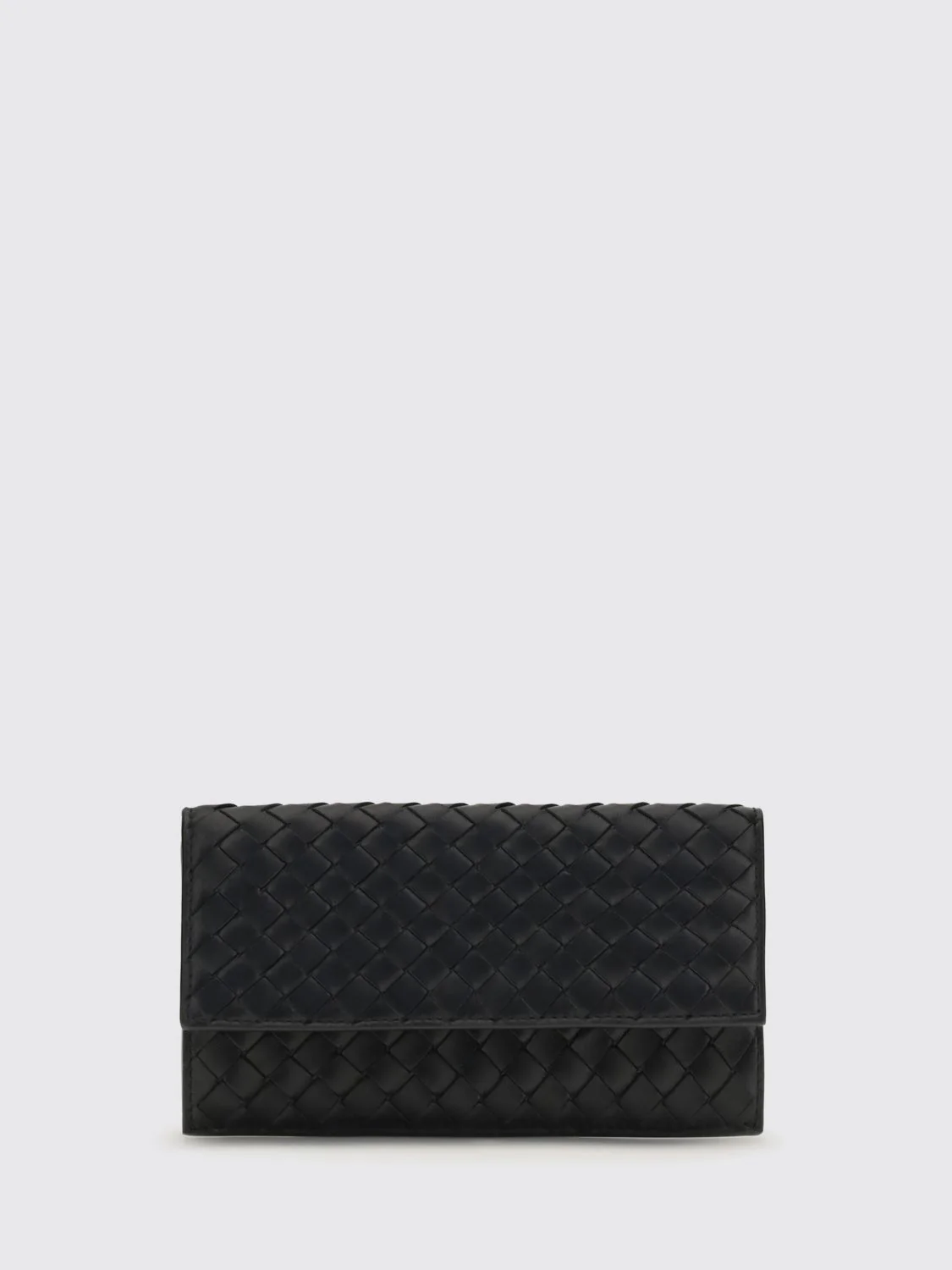 bifold zipped wallet in intrecciato lambskin leather