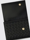 bifold zipped wallet in intrecciato lambskin leather