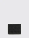 trifold wallet in intrecciato lambskin leather