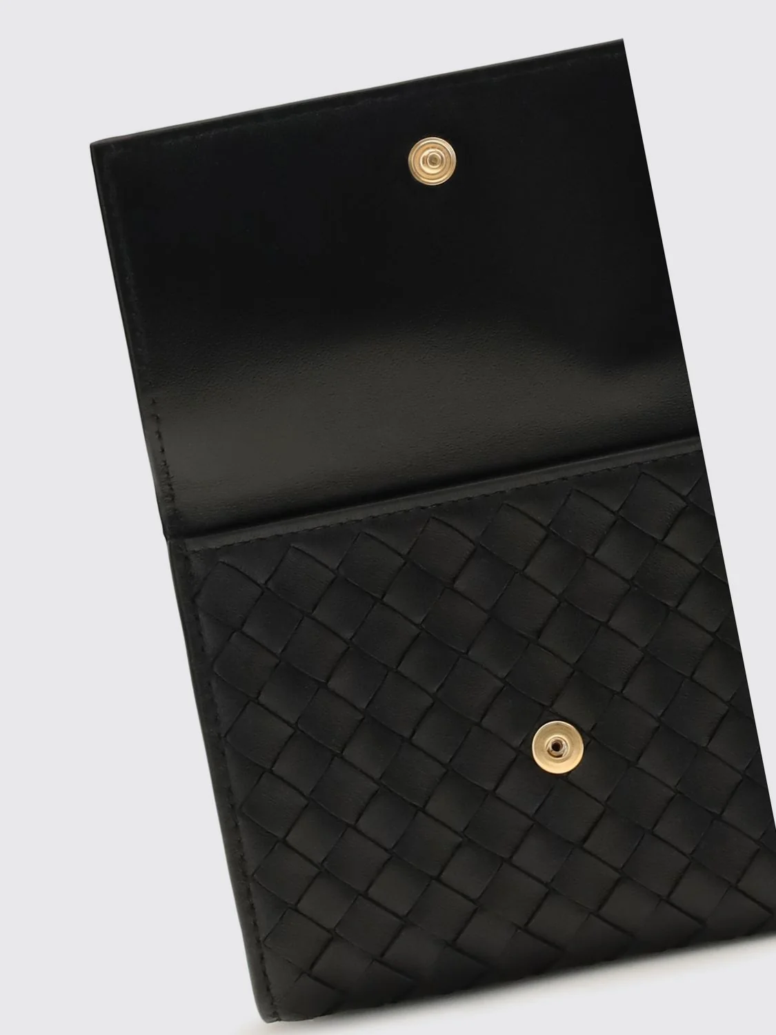 trifold wallet in intrecciato lambskin leather