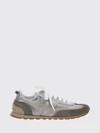 bicolour laminated and suede leather trainers with monili