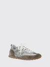 bicolour laminated and suede leather trainers with monili