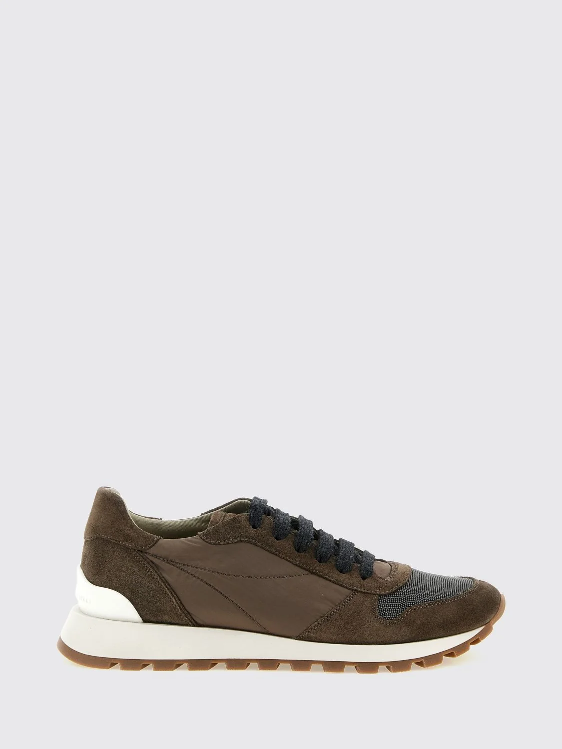 embroidered nylon and suede trainers with monili