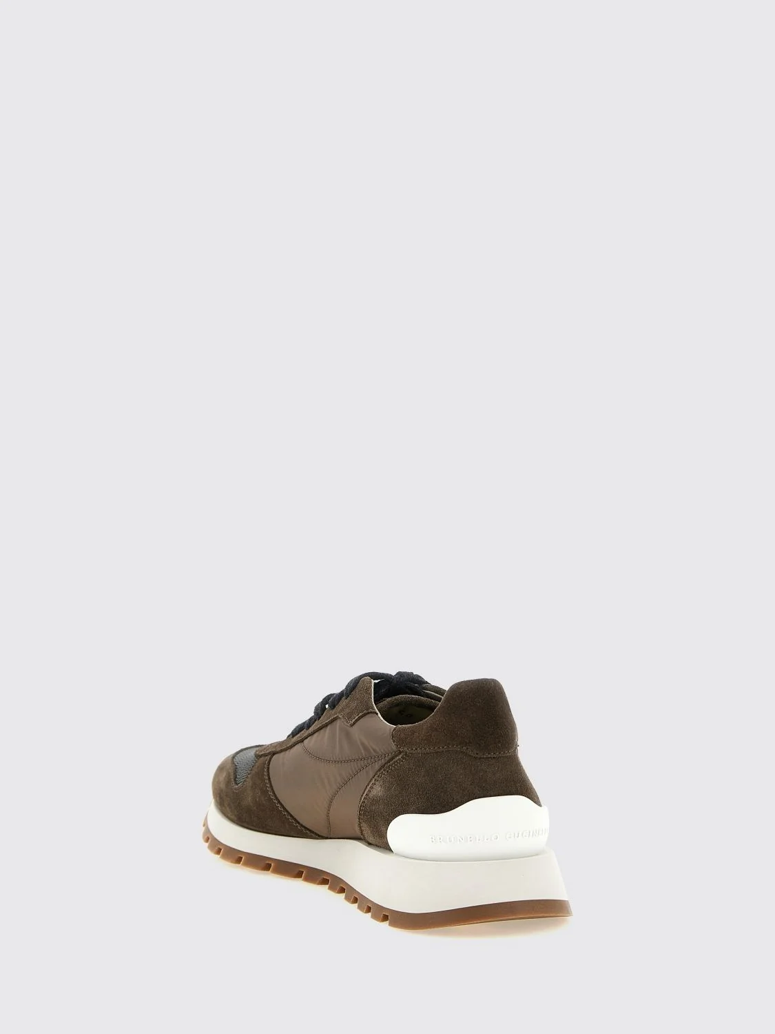embroidered nylon and suede trainers with monili