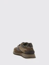 bicolour nylon and suede calfskin trainers