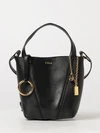 spin mini grained calfskin handbag chloé with ring detail