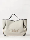 clover large cotton tote bag chloé with jacquard logo