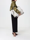 clover large cotton tote bag chloé with jacquard logo