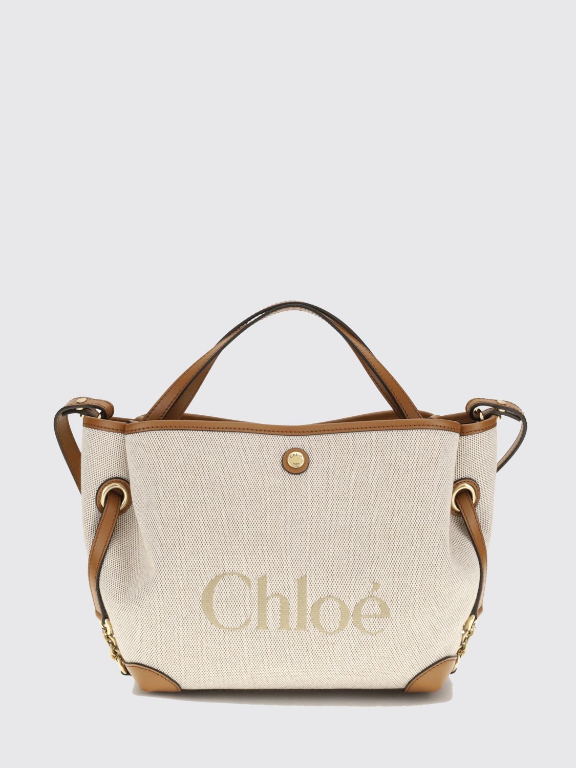 clover small canvas handbag chloé with jacquard logo