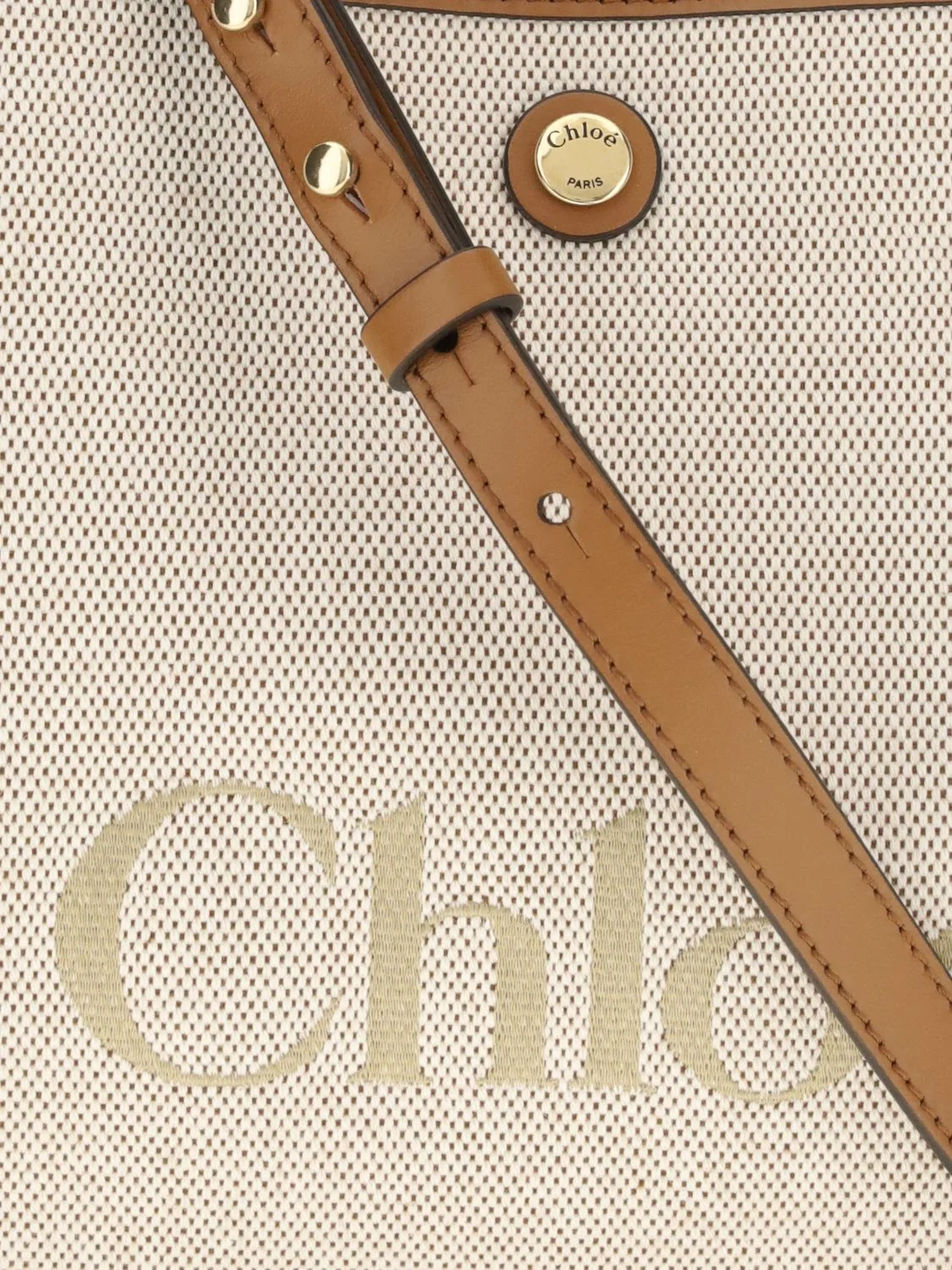clover small canvas handbag chloé with jacquard logo