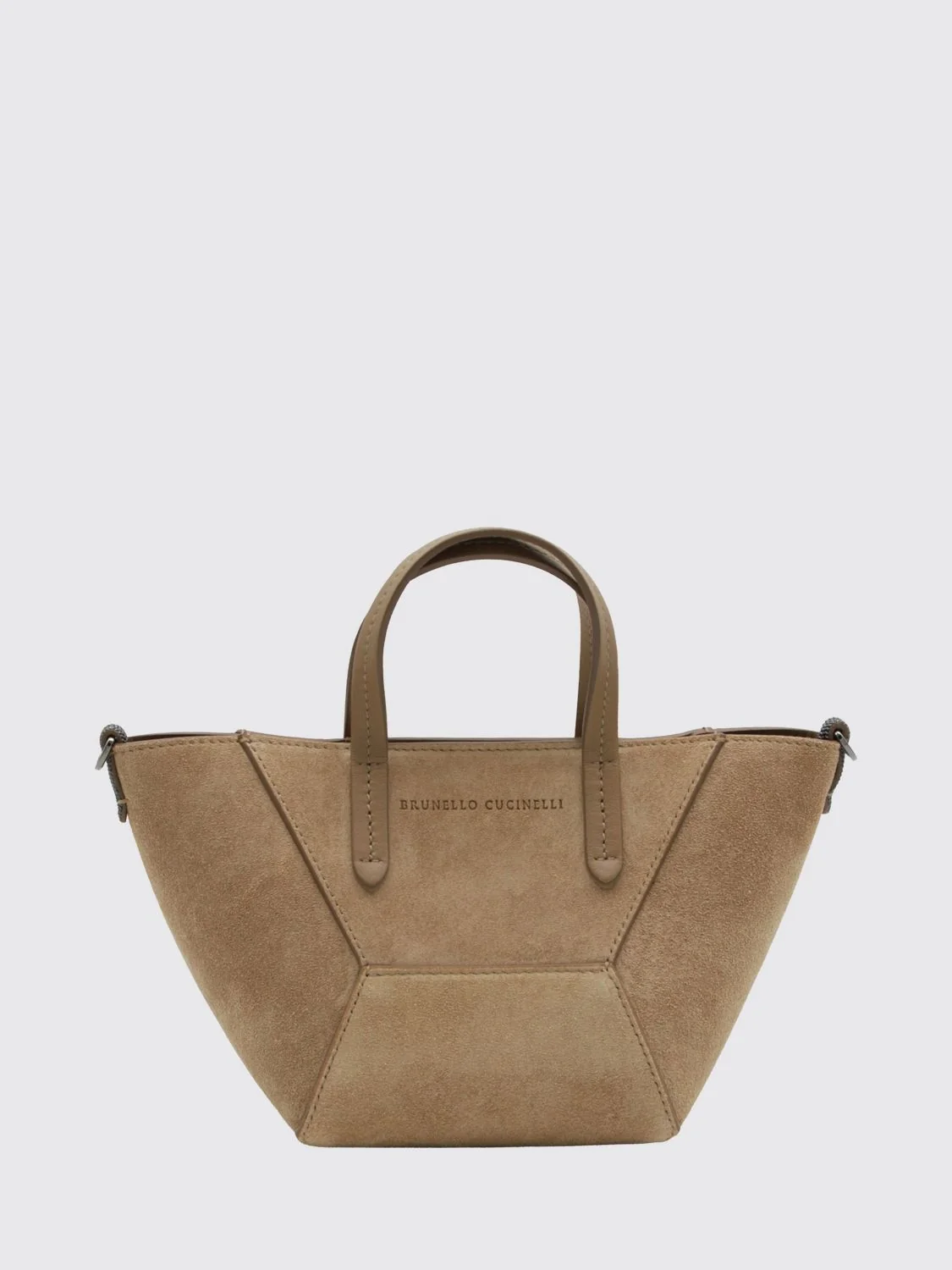 BRUNELLO CUCINELLI OS small suede handbag with monili embellishment