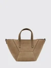 small suede handbag with monili embellishment