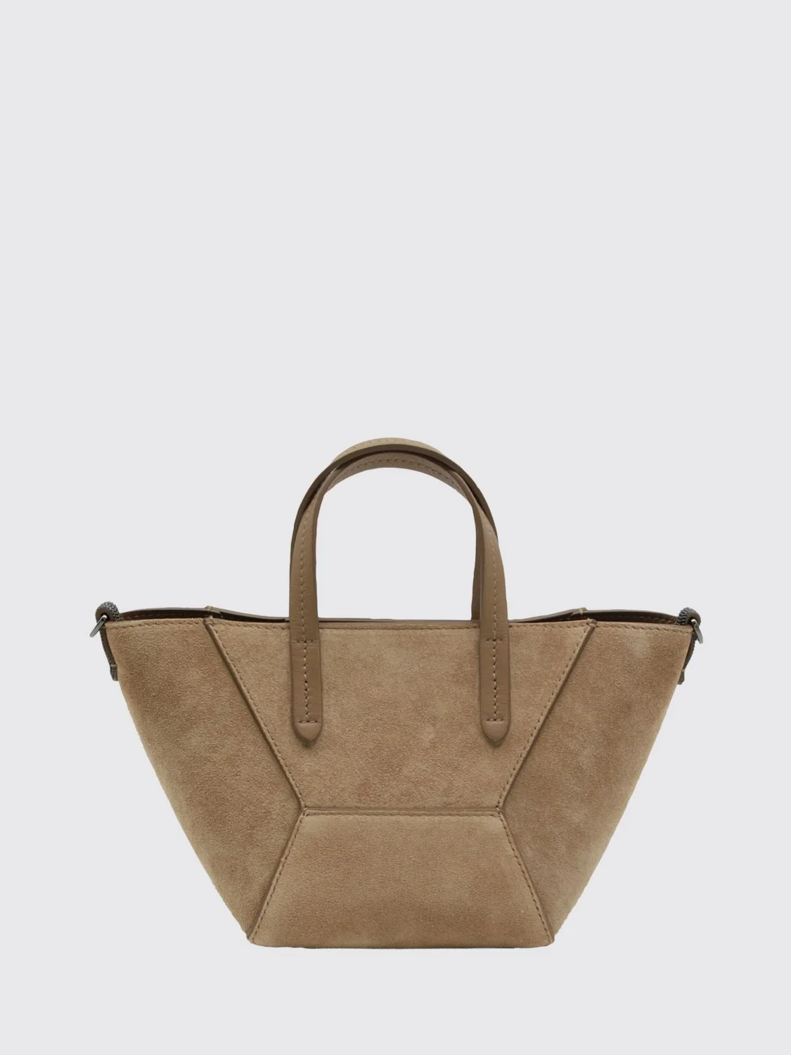 BRUNELLO CUCINELLI OS small suede handbag with monili embellishment