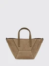 small suede handbag with monili embellishment