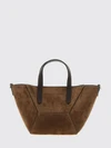 small suede handbag with monili embellishment