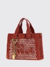 summer banana handbag chloé in raffia with embroidered logo and shoulder strap