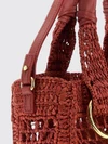 summer banana handbag chloé in raffia with embroidered logo and shoulder strap