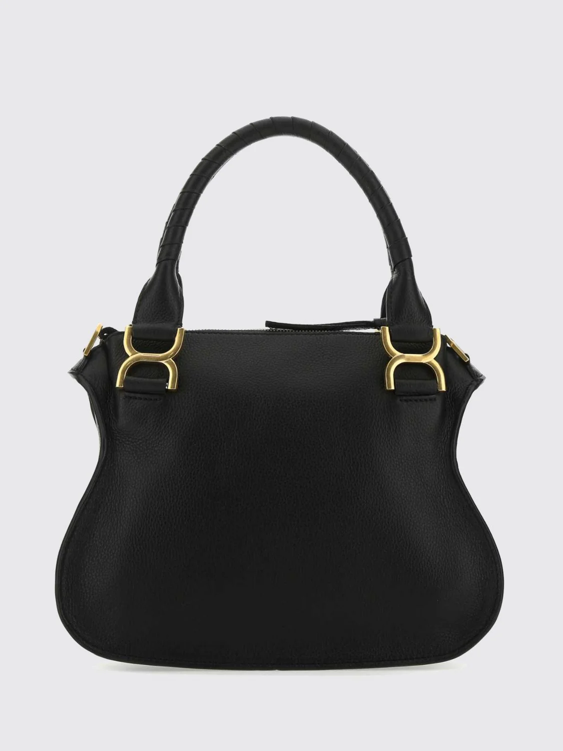 CHLOÉ OS marcie small grained calfskin handbag chloé with woven handles