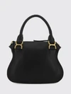 marcie small grained calfskin handbag chloé with woven handles