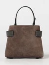 small suede handbag with monili embellishment