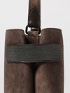 small suede handbag with monili embellishment
