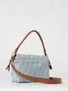 mamma baguette ff monogram jacquard denim shoulder bag