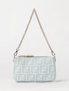 mini baguette bag in ff monogram denim with removable strap