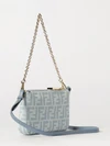 mini baguette bag in ff monogram denim with removable strap