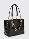 1945 soft calfskin leather tote with pb labyrinth monogram