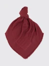 ff jacquard wool and silk scarf with fringed edges