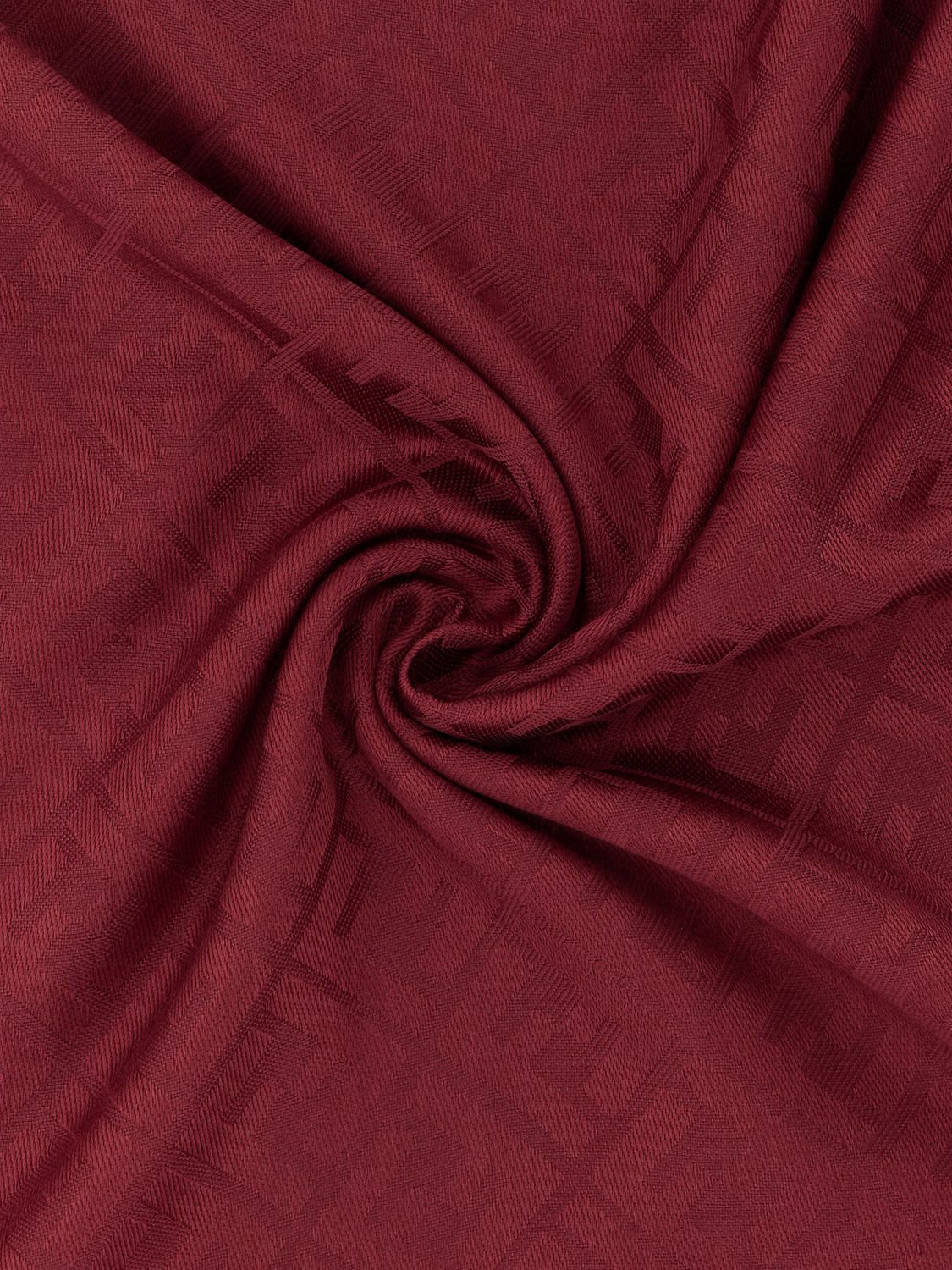 ff jacquard wool and silk scarf with fringed edges