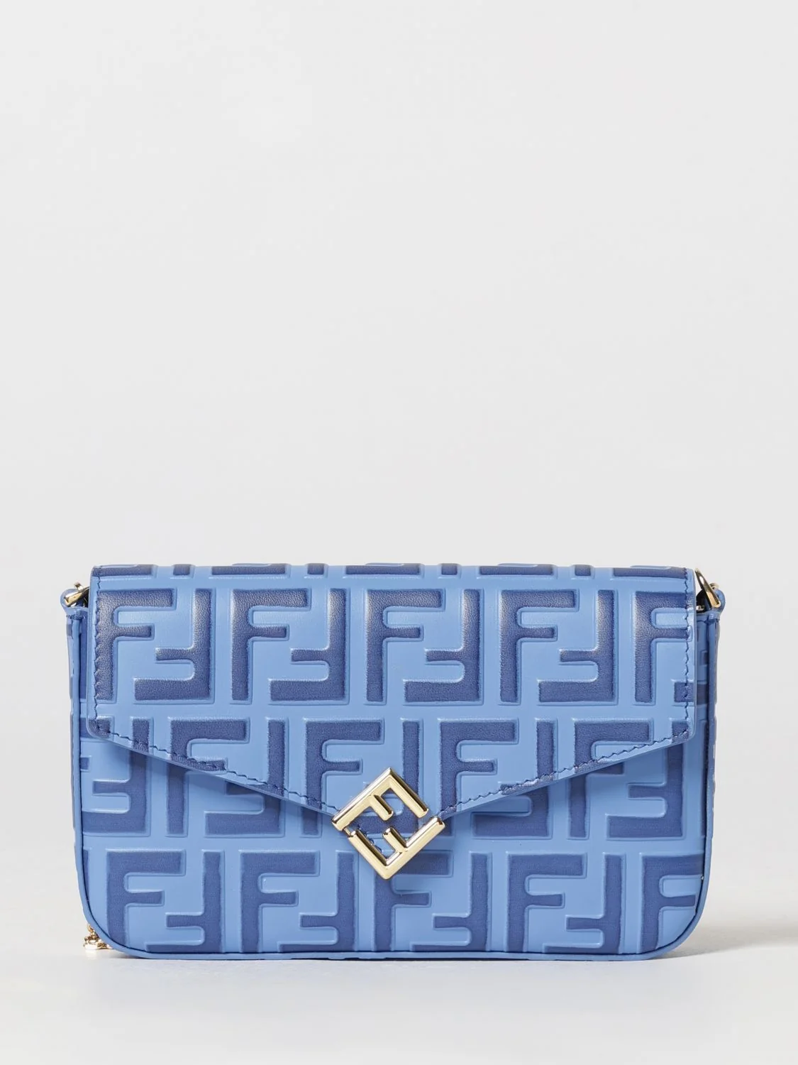 FENDI OS ff diamonds leather crossbody bag with monogram