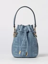 mon tresor mini bucket bag in raffia with ff monogram