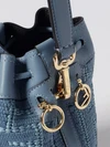 mon tresor mini bucket bag in raffia with ff monogram