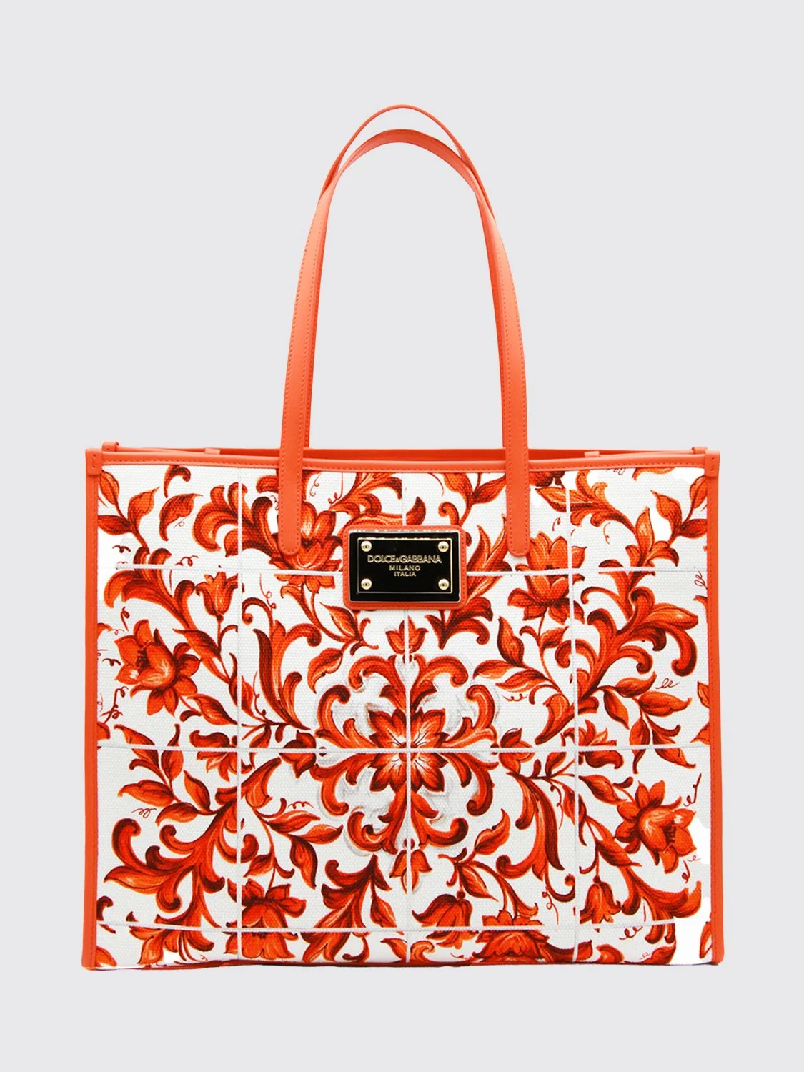 cotton tote bag with maiolica print