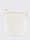 small suede bucket bag with monili embellishment