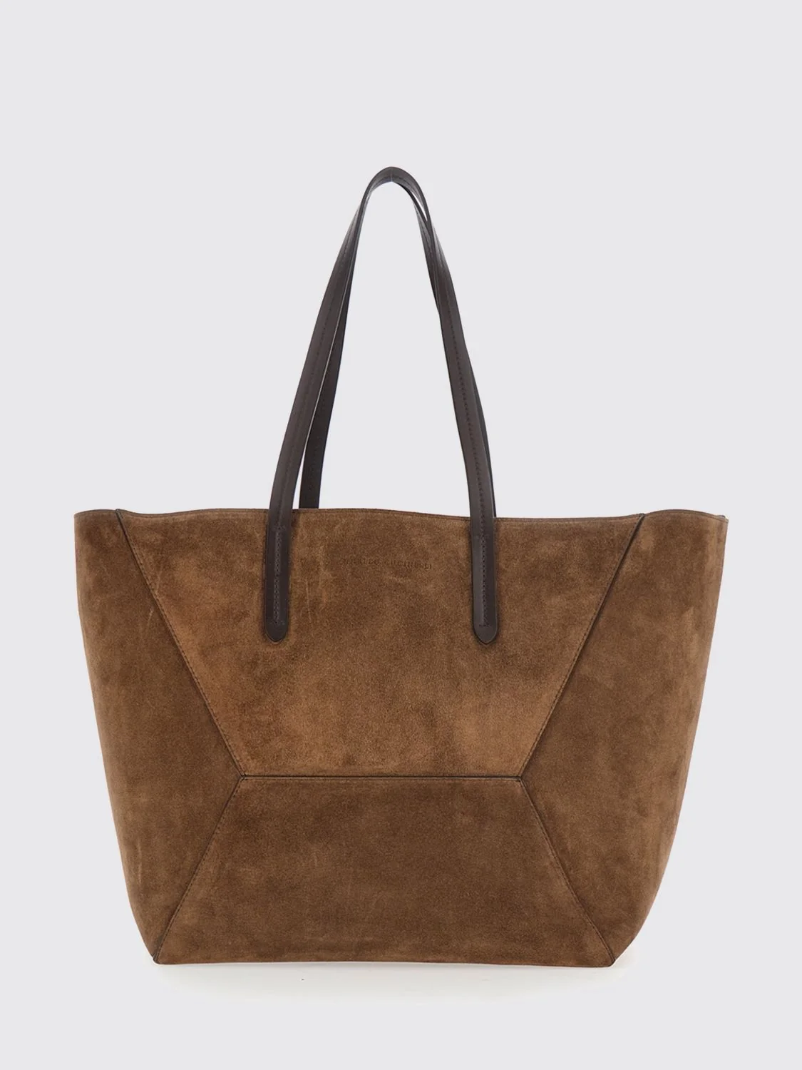 bc duo suede tote bag with monili embellishment