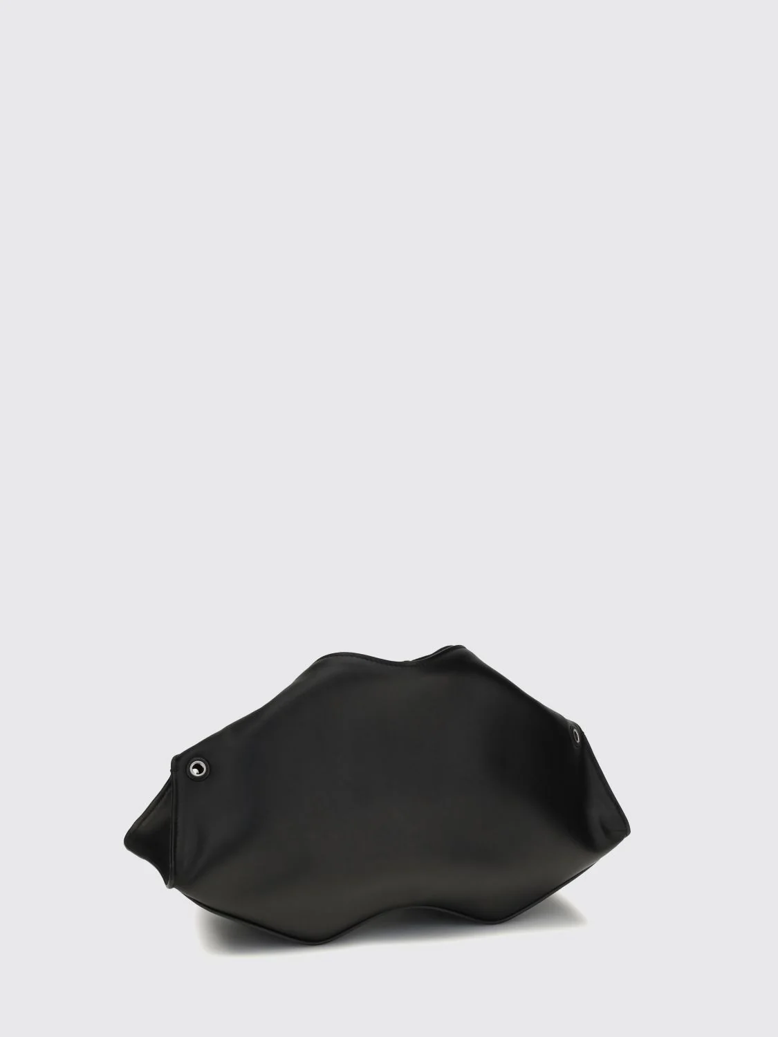MCQUEEN OS manta asymmetrical clutch in smooth calfskin with metal ring detail